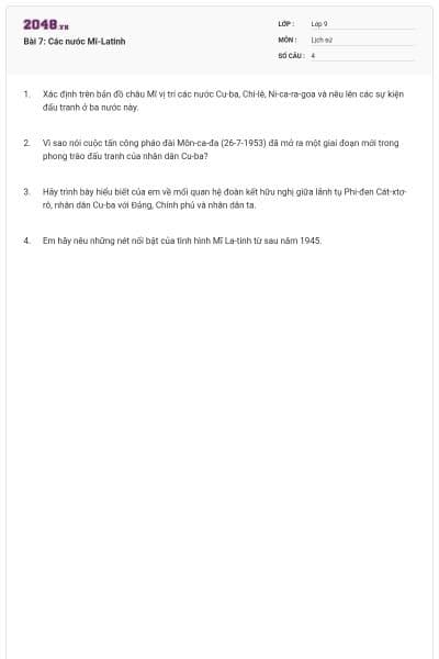 Bài 7: Các nước Mĩ-Latinh