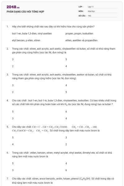 PHÂN DẠNG CÂU HỎI TỔNG HỢP