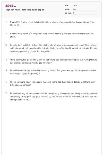 Soạn văn 9 KNTT Tình sông núi có đáp án