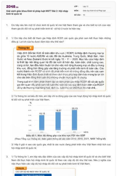 Giải sách giáo khoa Kinh tế pháp luật KNTT Bài 2: Hội nhập kinh tế quốc tế