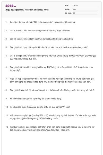 (Ngữ liệu ngoài sgk) Nỗi buồn làng chiếu (trích)