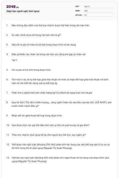 (Ngữ liệu ngoài sgk) Quê ngoại