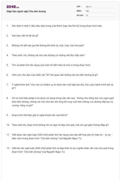 (Ngữ liệu ngoài sgk) Chợ bên đường