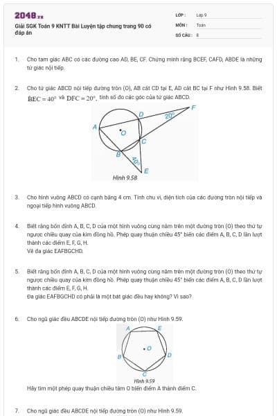 Giải SGK Toán 9 KNTT Bài Luyện tập chung trang 90 có đáp án