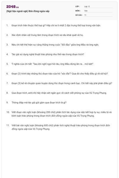 (Ngữ liệu ngoài sgk) Bốn đồng ngửa sấp