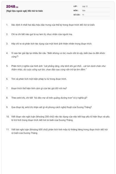 (Ngữ liệu ngoài sgk) Mồ hôi từ biển