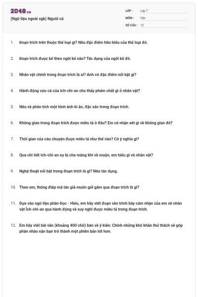 (Ngữ liệu ngoài sgk) Người cá