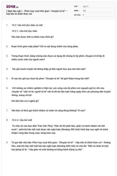 ( Ngữ liệu sgk ) - Phim hay vượt thời gian: “chuyện tử tế” – hãy bền bỉ đánh thức nó!