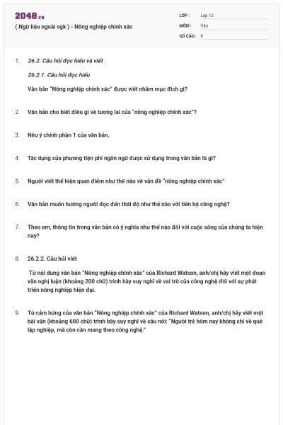 ( Ngữ liệu ngoài sgk ) - Nông nghiệp chính xác