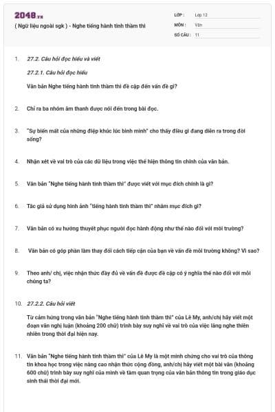 ( Ngữ liệu ngoài sgk ) - Nghe tiếng hành tinh thầm thì