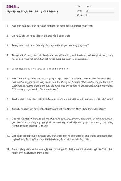 (Ngữ liệu ngoài sgk) Dấu chân người lính (trích)