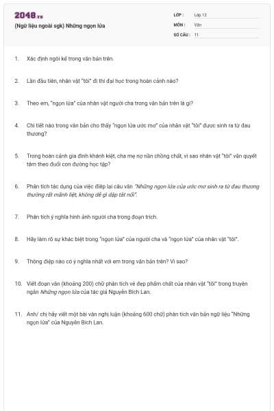 (Ngữ liệu ngoài sgk) Những ngọn lửa