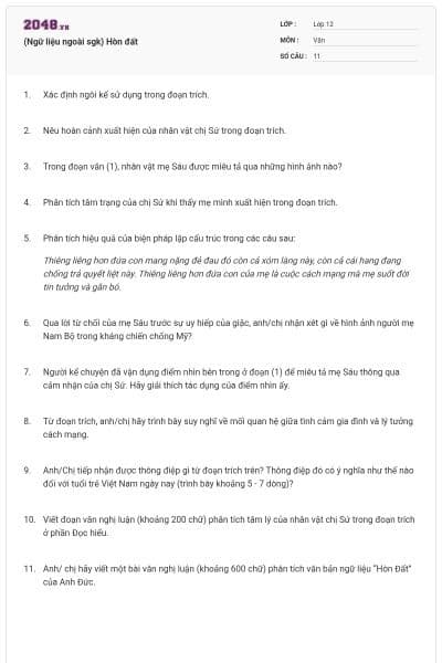 (Ngữ liệu ngoài sgk) Hòn đất