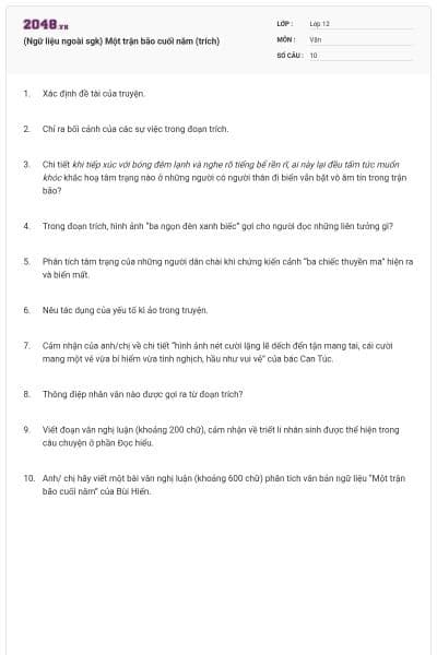 (Ngữ liệu ngoài sgk) Một trận bão cuối năm (trích)