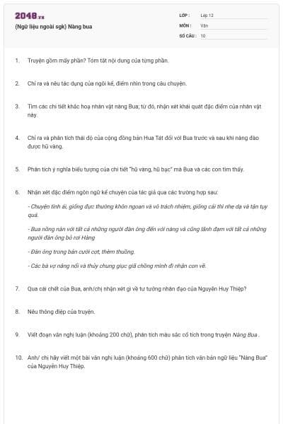 (Ngữ liệu ngoài sgk) Nàng bua
