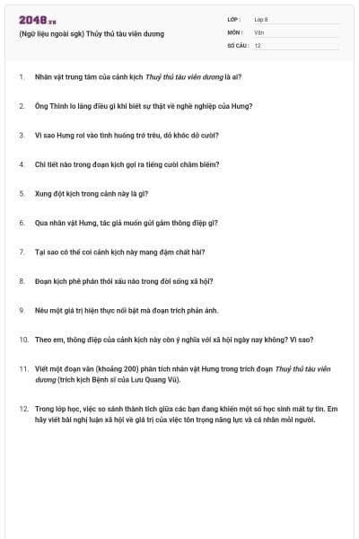 (Ngữ liệu ngoài sgk) Thủy thủ tàu viễn dương