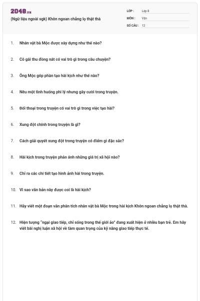 (Ngữ liệu ngoài sgk) Khôn ngoan chẳng lọ thật thà