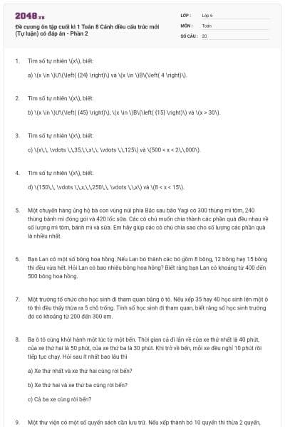 Đề cương ôn tập cuối kì 1 Toán 8 Cánh diều cấu trúc mới (Tự luận) có đáp án - Phần 2