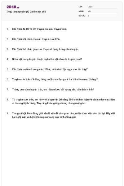 (Ngữ liệu ngoài sgk) Chiếm hết chỗ