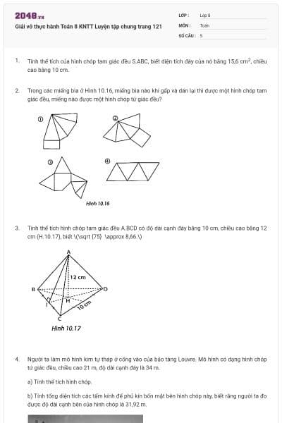 Giải vở thực hành Toán 8 KNTT Luyện tập chung trang 121