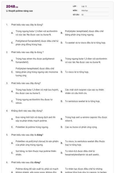 Lí thuyết polime nâng cao