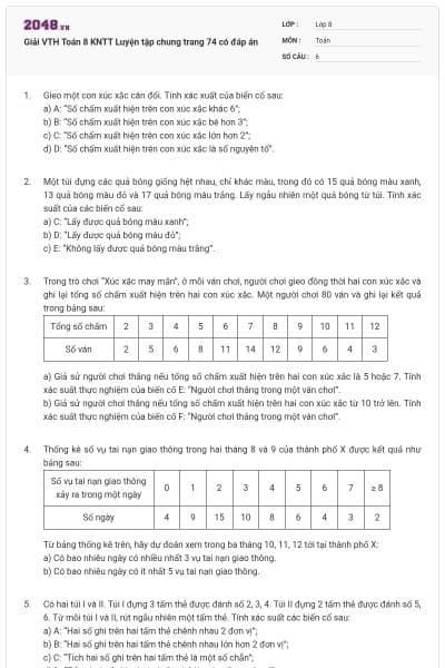 Giải VTH Toán 8 KNTT Luyện tập chung trang 74 có đáp án