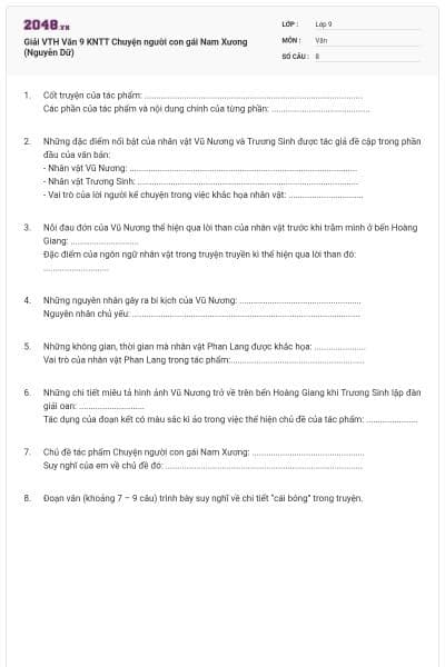 Giải VTH Văn 9 KNTT Chuyện người con gái Nam Xương (Nguyễn Dữ)