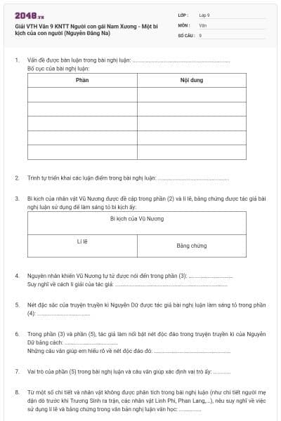 Giải VTH Văn 9 KNTT Người con gái Nam Xương - Một bi kịch của con người (Nguyễn Đăng Na)