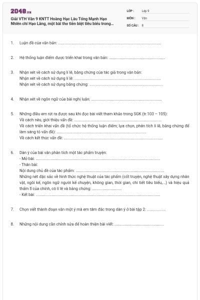 Giải VTH Văn 9 KNTT Hoàng Hạc Lâu Tống Mạnh Hạo Nhiên chi Hạo Lăng, một bài thơ tiễn biệt tiêu biểu trong thơ Đường (Nguyễn Khắc Phi)