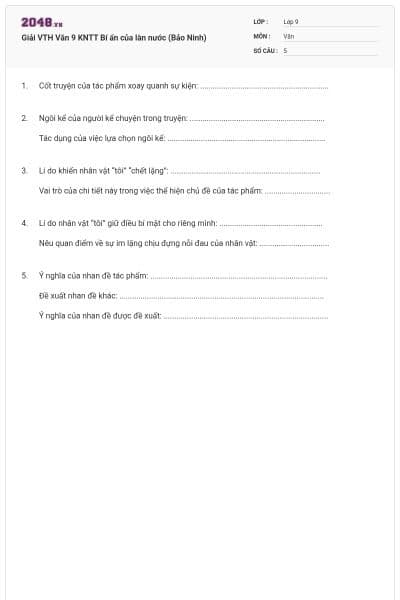 Giải VTH Văn 9 KNTT Bí ẩn của làn nước (Bảo Ninh)