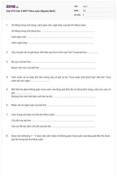 Giải VTH Văn 9 KNTT Mưa xuân (Nguyễn Bính)