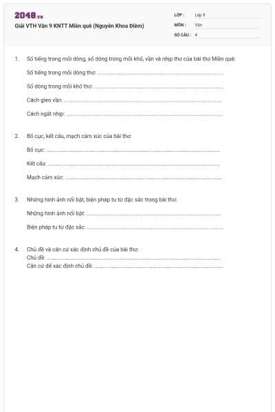 Giải VTH Văn 9 KNTT Miền quê (Nguyễn Khoa Điềm)