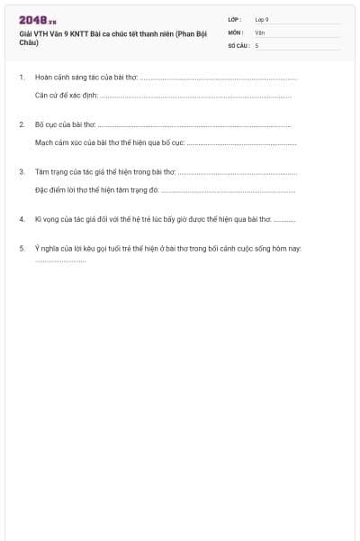 Giải VTH Văn 9 KNTT Bài ca chúc tết thanh niên (Phan Bội Châu)