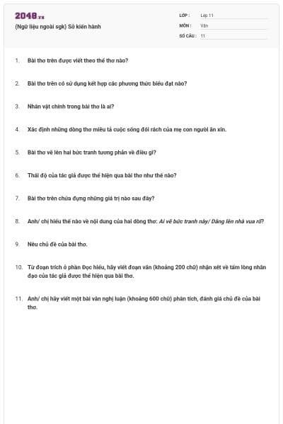 (Ngữ liệu ngoài sgk) Sở kiến hành