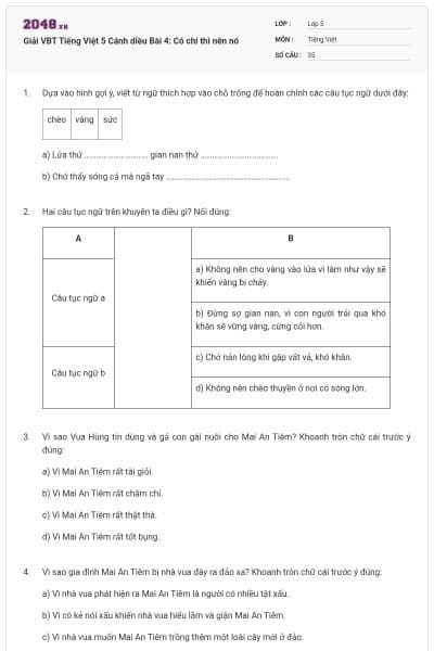 Giải VBT Tiếng Việt 5 Cánh diều Bài 4: Có chí thì nên nó