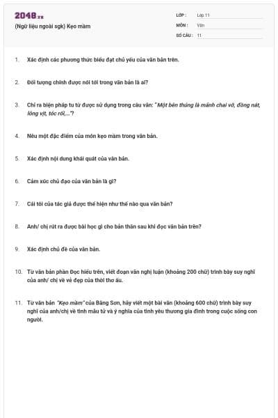 (Ngữ liệu ngoài sgk) Kẹo mầm