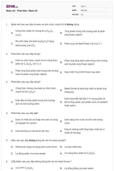 Nhận xét - Phát biểu- Mệnh đề