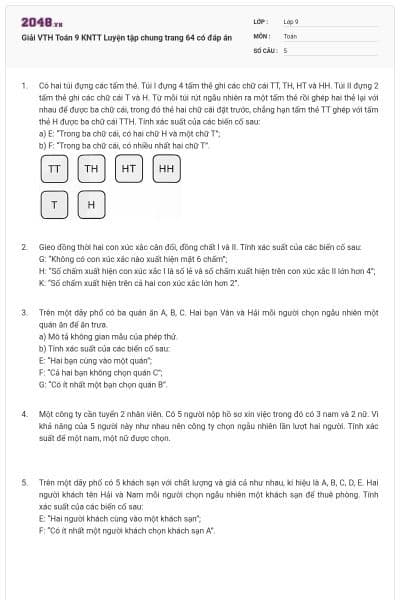 Giải VTH Toán 9 KNTT Luyện tập chung trang 64 có đáp án