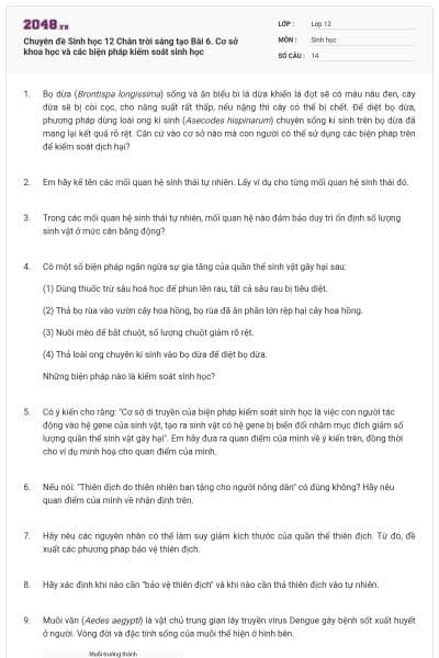 Chuyên đề Sinh học 12 Chân trời sáng tạo Bài 6. Cơ sở khoa học và các biện pháp kiểm soát sinh học