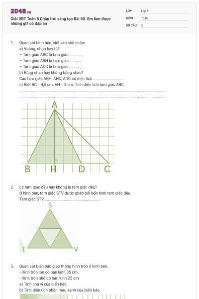 Giải VBT Toán 5 Chân trời sáng tạo Bài 50. Em làm được những gì? có đáp án