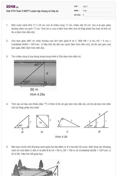 Giải VTH Toán 9 KNTT Luyện tập chung có đáp án