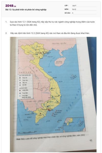Bài 12: Sự phát triển và phân bố công nghiệp