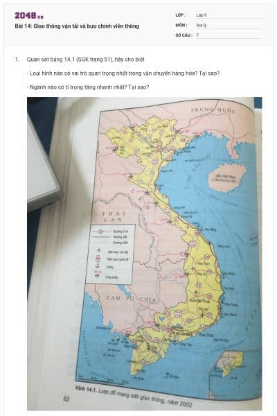 Bài 14: Giao thông vận tải và bưu chính viễn thông