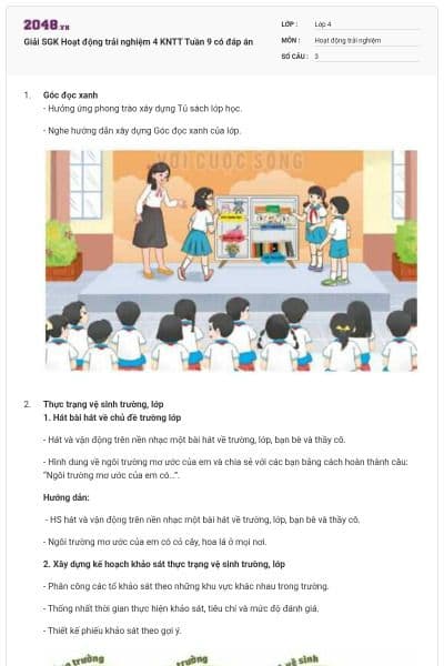 Giải SGK Hoạt động trải nghiệm 4 KNTT Tuần 9 có đáp án