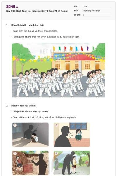 Giải SGK Hoạt động trải nghiệm 4 KNTT Tuần 21 có đáp án