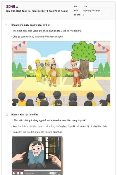 Giải SGK Hoạt động trải nghiệm 4 KNTT Tuần 23 có đáp án