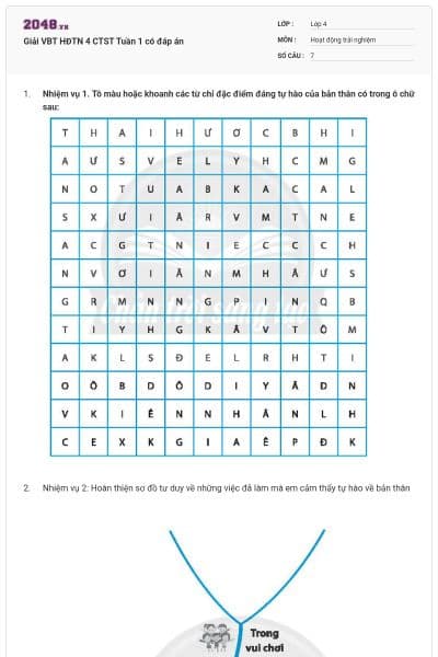 Giải VBT HĐTN 4 CTST Tuần 1 có đáp án