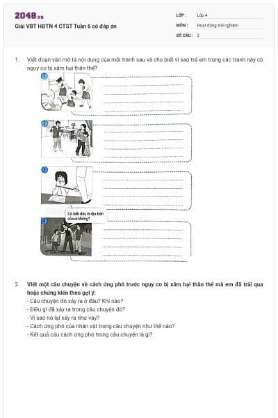 Giải VBT HĐTN 4 CTST Tuần 6 có đáp án