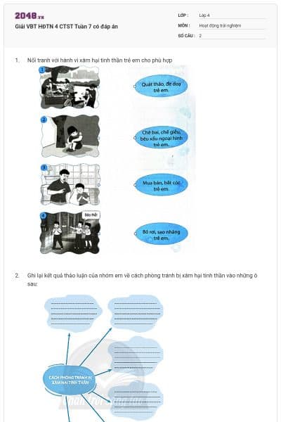 Giải VBT HĐTN 4 CTST Tuần 7 có đáp án