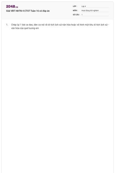 Giải VBT HĐTN 4 CTST Tuần 16 có đáp án